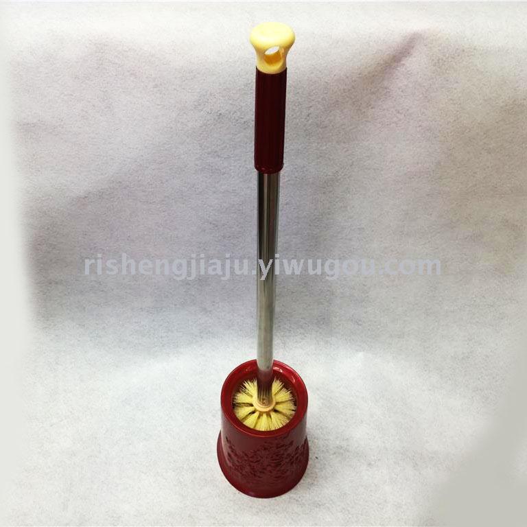 Can be rotated stainless steel handle round carved base toilet brush suit RS-3559