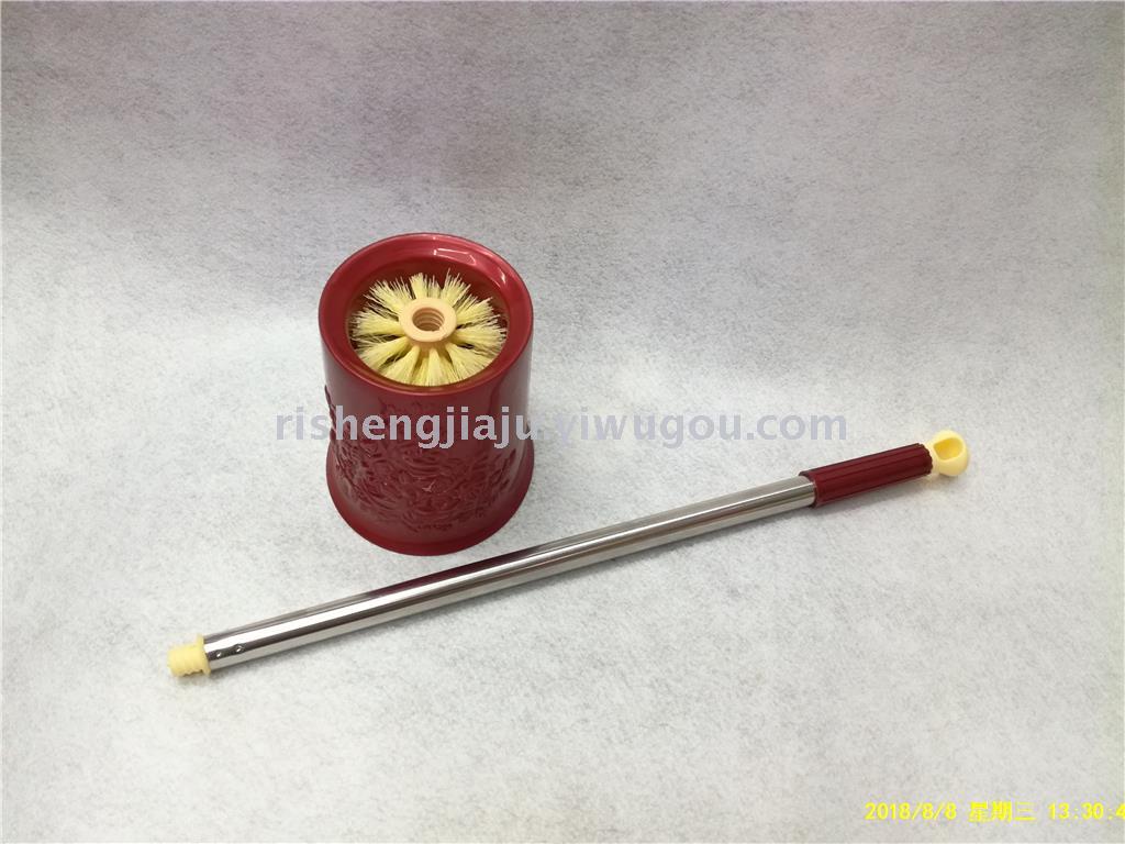 Can be rotated stainless steel handle round carved base toilet brush suit RS-3559 Can be rotated stainless steel handle round carved base toilet brush suit RS-3559