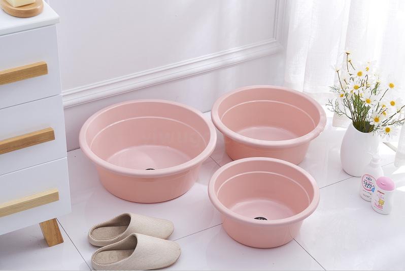Blue Laundry Washbasin Household Washing Vegetables Basin Plastic Basin Clothes Cleaning Basin Thickened Feet-Washing Basin Babies&#039; Wash Basin