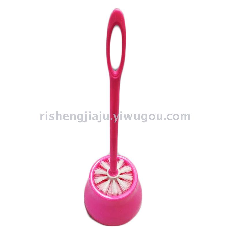Bold O-shaped plastic handle round base toilet brush suit RS-3499