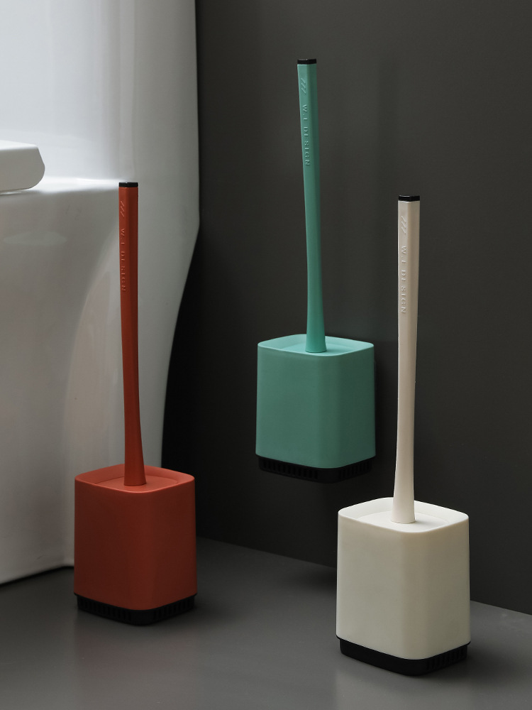 Toilet brush with long handle and soft silica gel without dead Angle Wall Type cleaning Brush Toilet Cleaner Brush