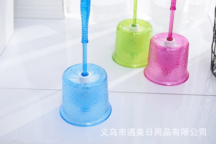 Toilet Brush New Transparent Plastic Toilet Cleaner Set Toilet Soft Brush Home Plastic Long Handle Toilet Brush