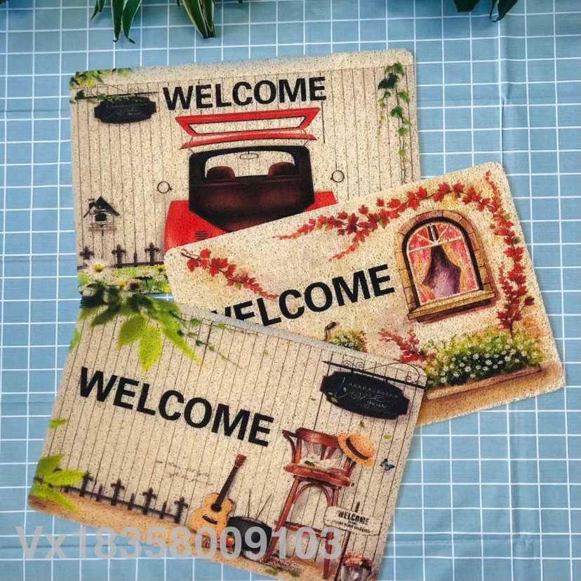 New PVC Mesh Printing Floor Mat Brushed Printing Carpet Doormat HD Printing Floor Mat Non-Slip Mat Bedroom Mat