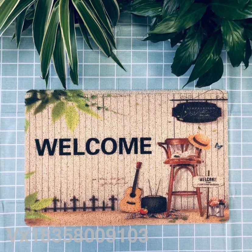 New PVC Mesh Printing Floor Mat Brushed Printing Carpet Doormat HD Printing Floor Mat Non-Slip Mat Bedroom Mat