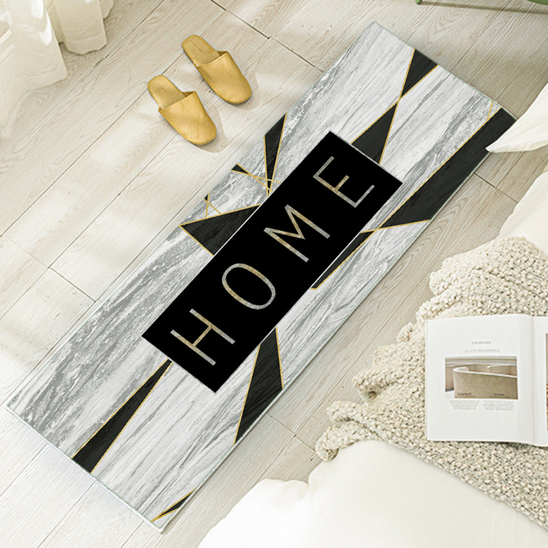Suede Printed Kitchen Floor Mat Carpet Felt Material Oil-Absorbing Water-Absorbing Non-Slip Mat Bedroom Children Crawling Mat Generation Hair