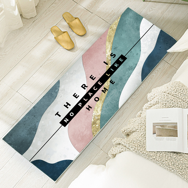 Suede Printed Kitchen Floor Mat Carpet Felt Material Oil-Absorbing Water-Absorbing Non-Slip Mat Bedroom Children Crawling Mat Generation Hair