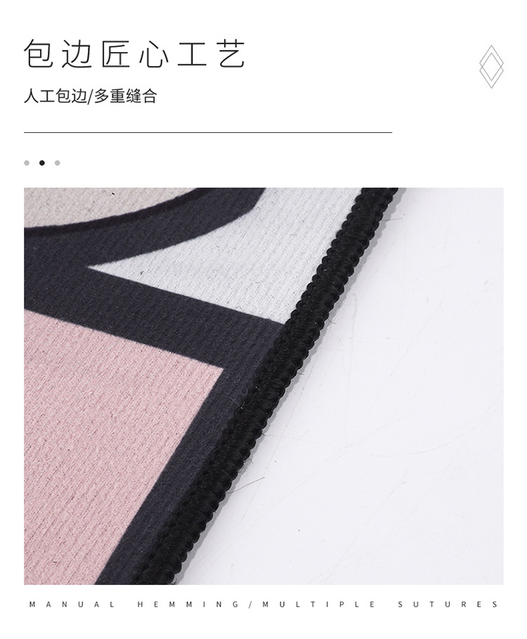 Suede Printed Kitchen Floor Mat Carpet Felt Material Oil-Absorbing Water-Absorbing Non-Slip Mat Bedroom Children Crawling Mat Generation Hair