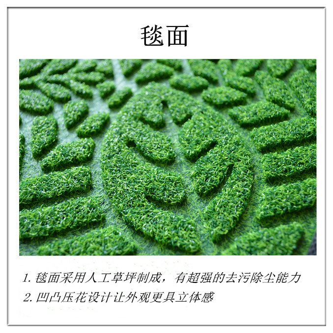 Factory Cheap Wholesale Rubber Floor Mat Lawn Embossed Door Mat Brushed Composite Mat Pp Loop Velvet Non-Slip Mat Entrance Mat