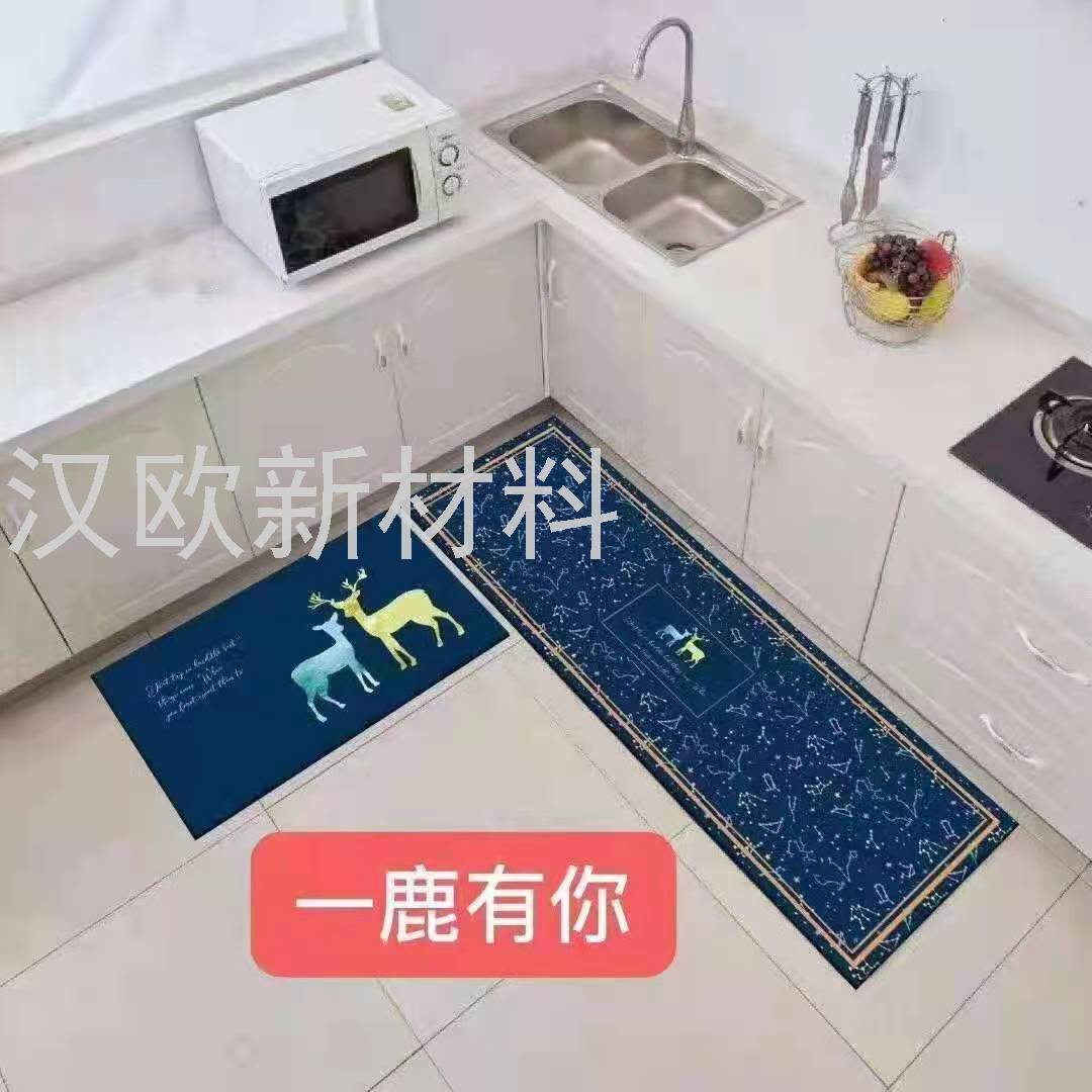Flannel Printed Carpet Custom Kitchen Floor Mat Water-Absorbing Non-Slip Mat Entrance Foot Mat Door Mat