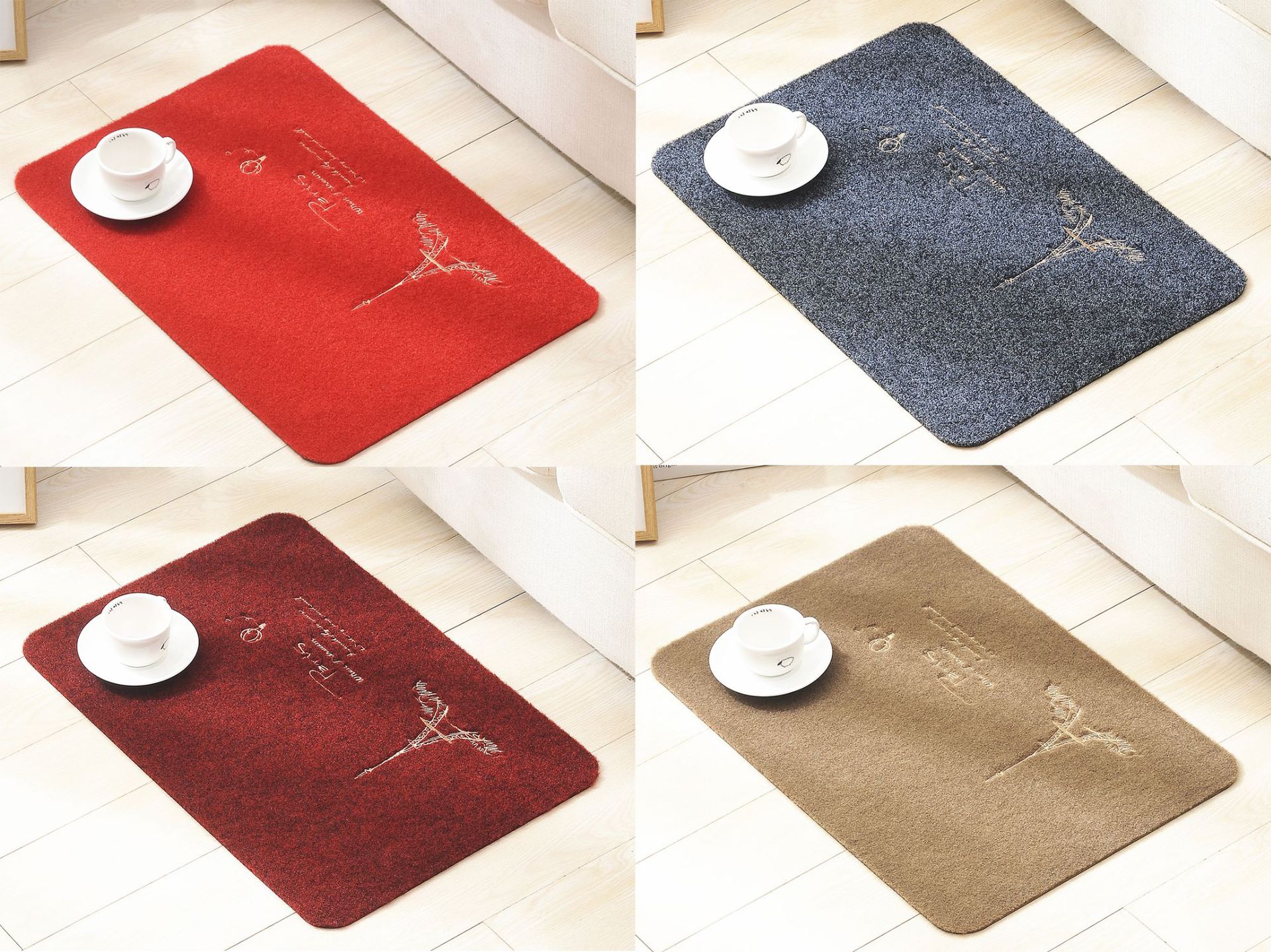 Cross-border Paris tower entry door kitchen floor mat non-slip mat bedroom bed front flannelette LOGO mat Cross-border Paris tower entry door kitchen floor mat non-slip mat bedroom bed front flannelette LOGO mat