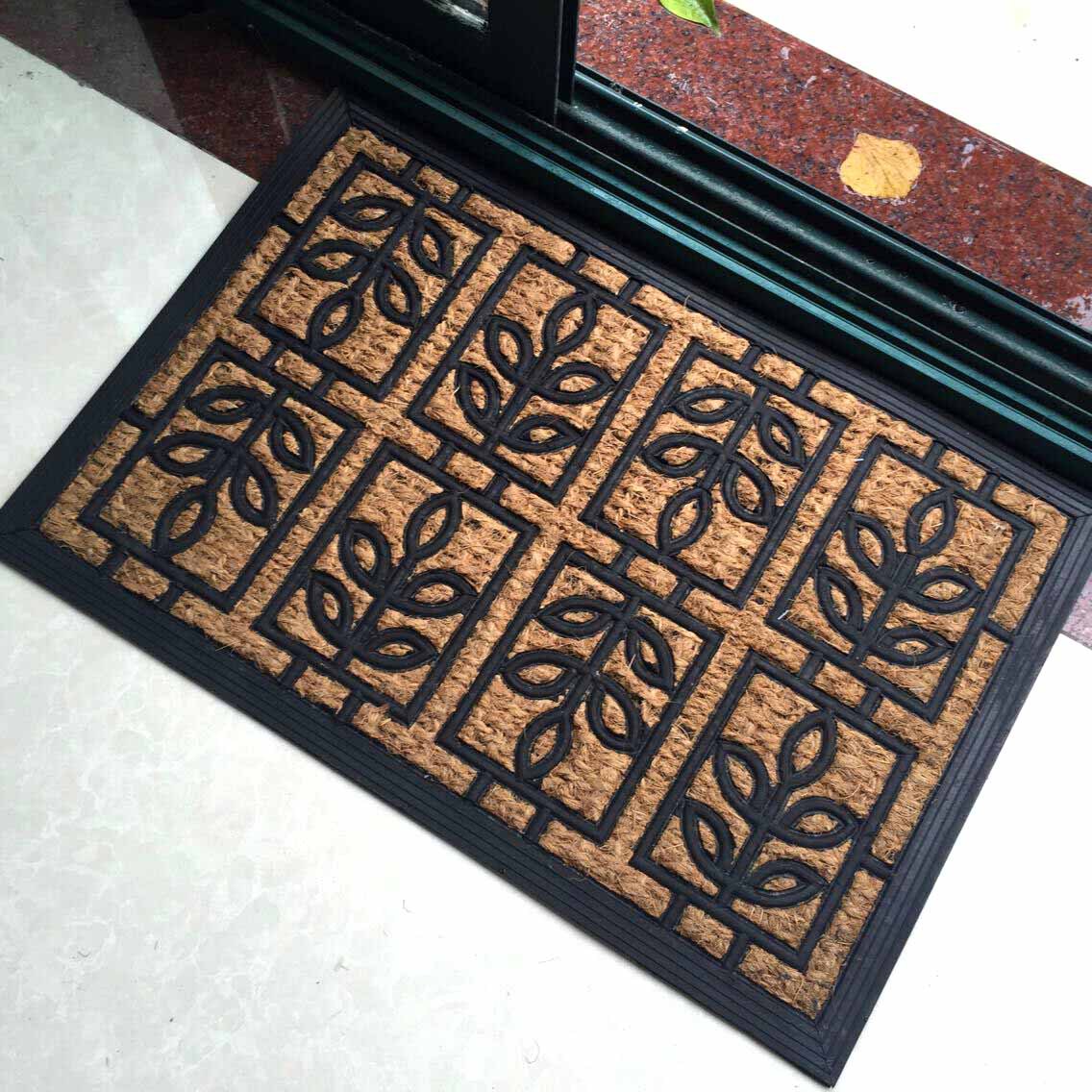 Rubber Embossed Coir Coconut Shred Coconut Palm Coco Coconut Shell Fiber Coconut Palm Non-Slip Mat Carpet Doormat Floor Mat