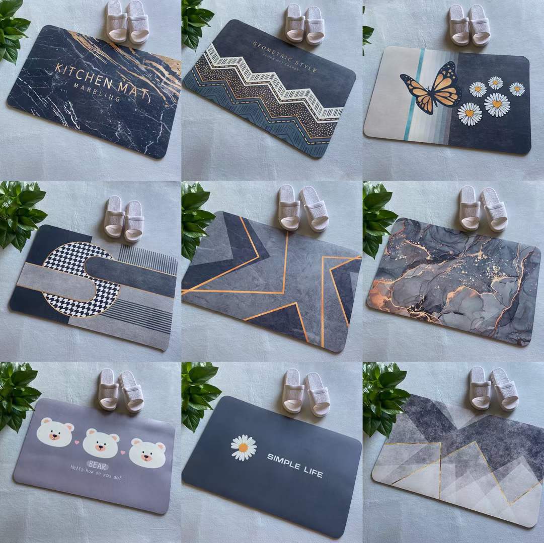 Factory Wholesale Household Diatom Ooze Floor Mat Entry Door Mat Corridor Toilet Door Non-Slip Mat Bedroom Carpet