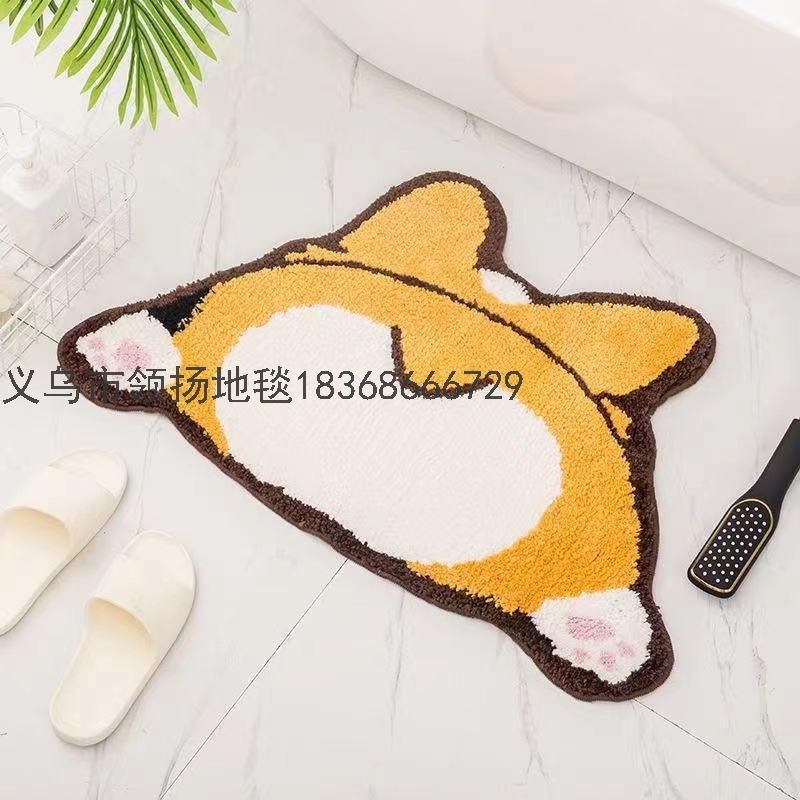 Toilet Floor Mat Bathroom Water-Absorbing Quick-Drying Non-Slip Mat Bedroom Doorway Doormat Toilet Mat Entrance Mats