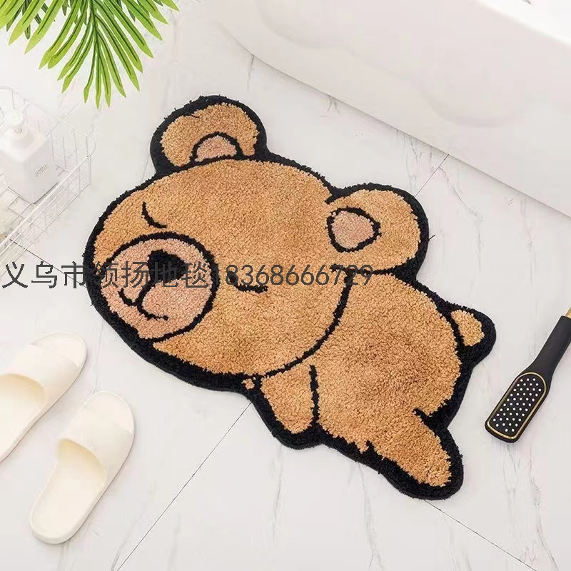 Toilet Floor Mat Bathroom Water-Absorbing Quick-Drying Non-Slip Mat Bedroom Doorway Doormat Toilet Mat Entrance Mats