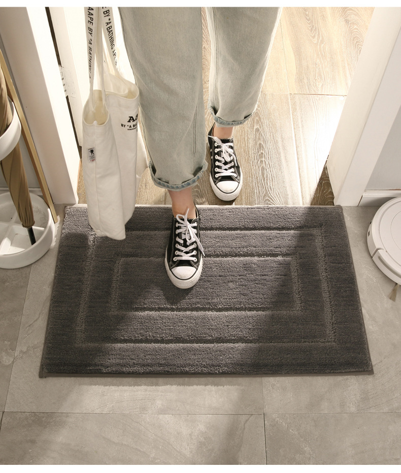 Cross-Border Thickened Bathroom Absorbent Floor Mat Bathroom Entrance Floor Mat Toilet Non-Slip Mat Door Mat Household Carpet