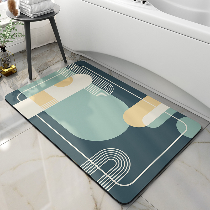 Household Toilet Floor Mat Bathroom Water-Absorbing Non-Slip Mat Toilet Door Quick-Drying Foot Mat Bedroom Entrance Carpet Mat