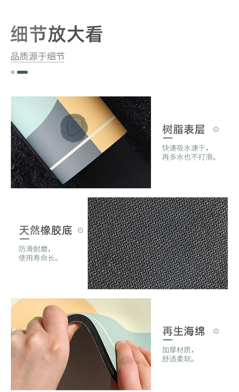 Household Toilet Floor Mat Bathroom Water-Absorbing Non-Slip Mat Toilet Door Quick-Drying Foot Mat Bedroom Entrance Carpet Mat