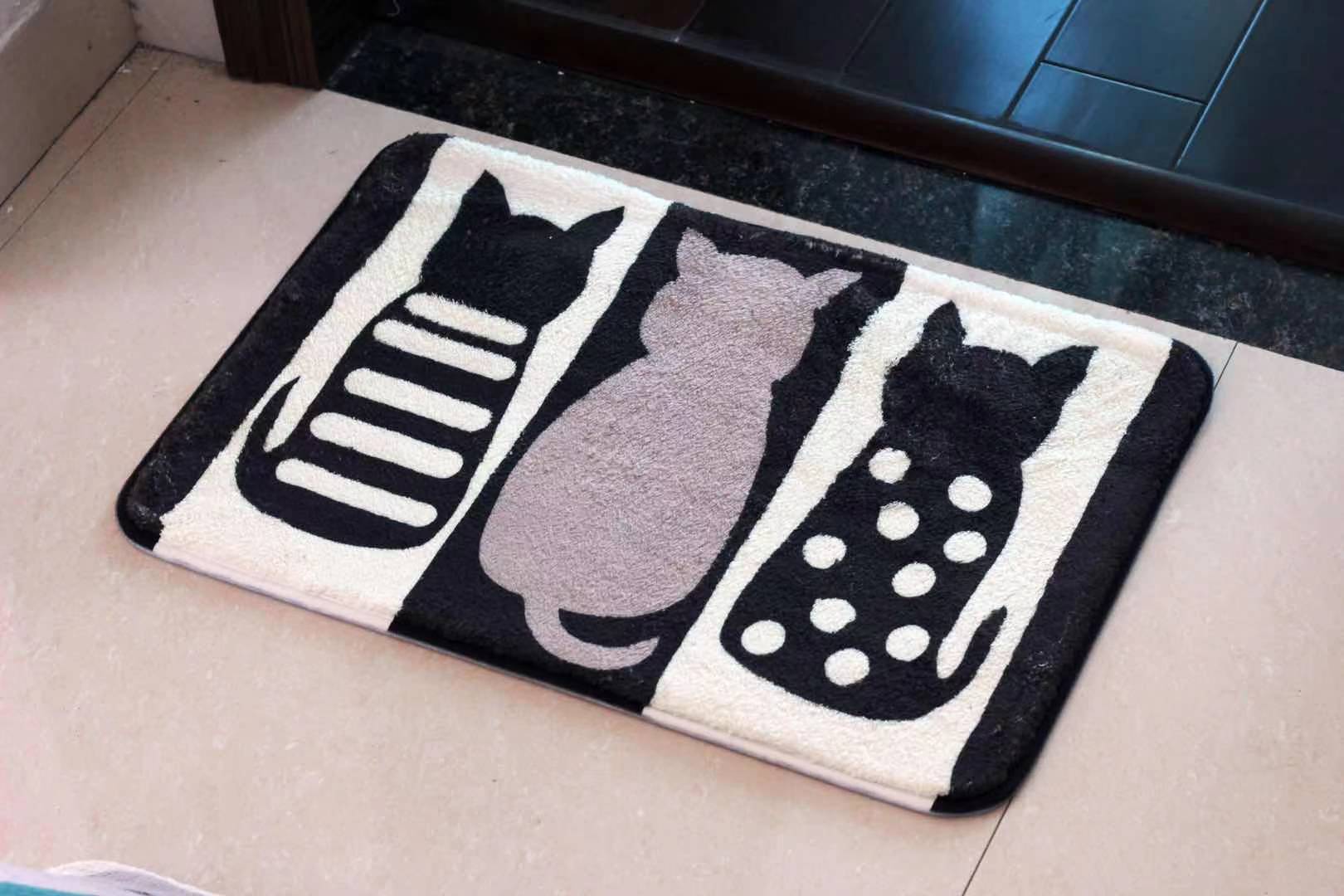 Factory Direct Sales Crystal Velvet Floor Mat HD Printing Door Mat Bedroom Living Room and Kitchen Entrance Non-Slip Mat