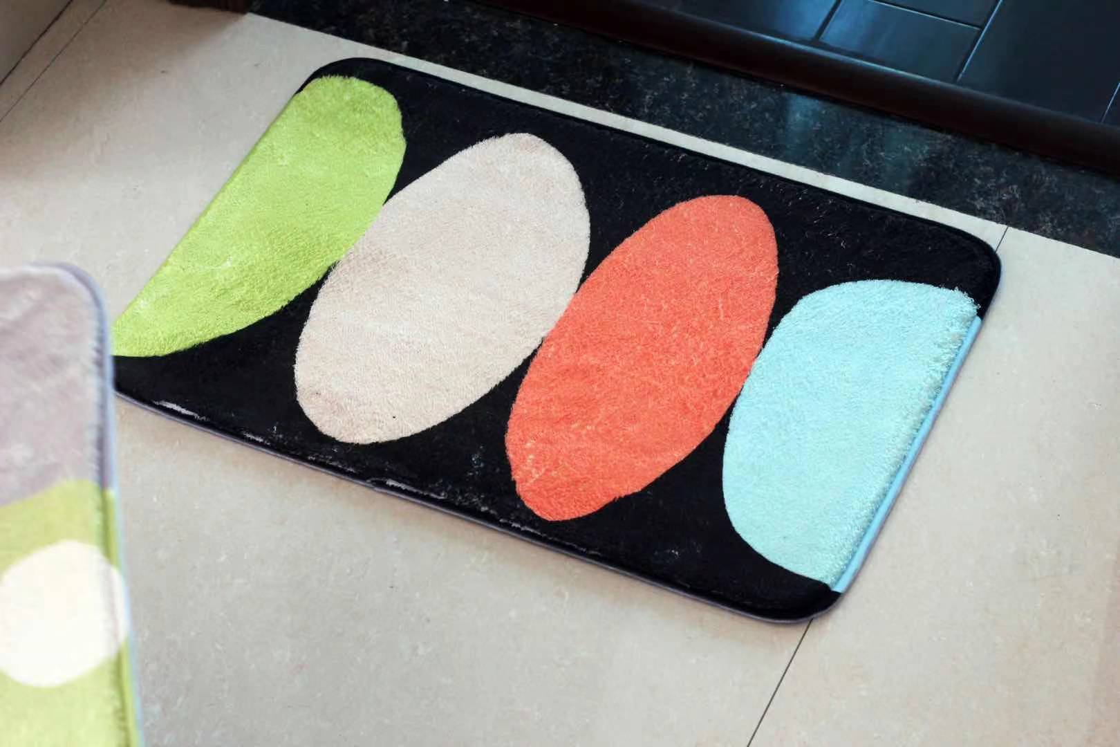 Factory Direct Sales Crystal Velvet Floor Mat HD Printing Door Mat Bedroom Living Room and Kitchen Entrance Non-Slip Mat