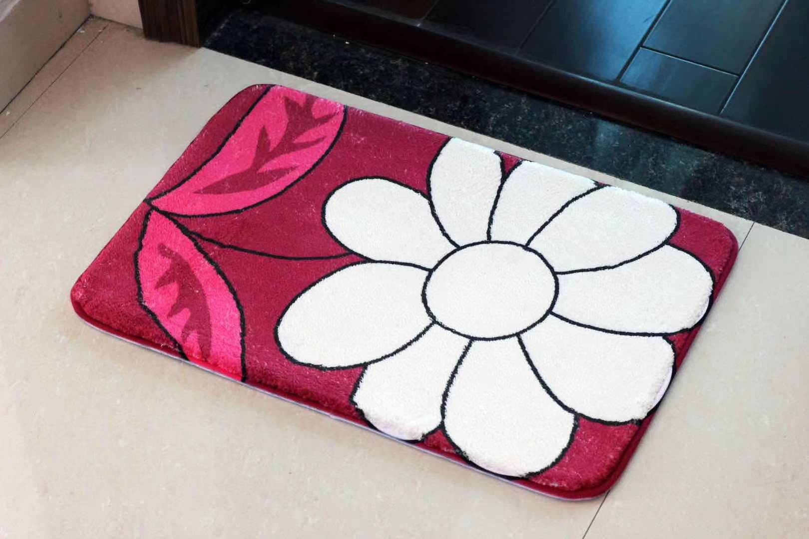 Factory Direct Sales Crystal Velvet Floor Mat HD Printing Door Mat Bedroom Living Room and Kitchen Entrance Non-Slip Mat