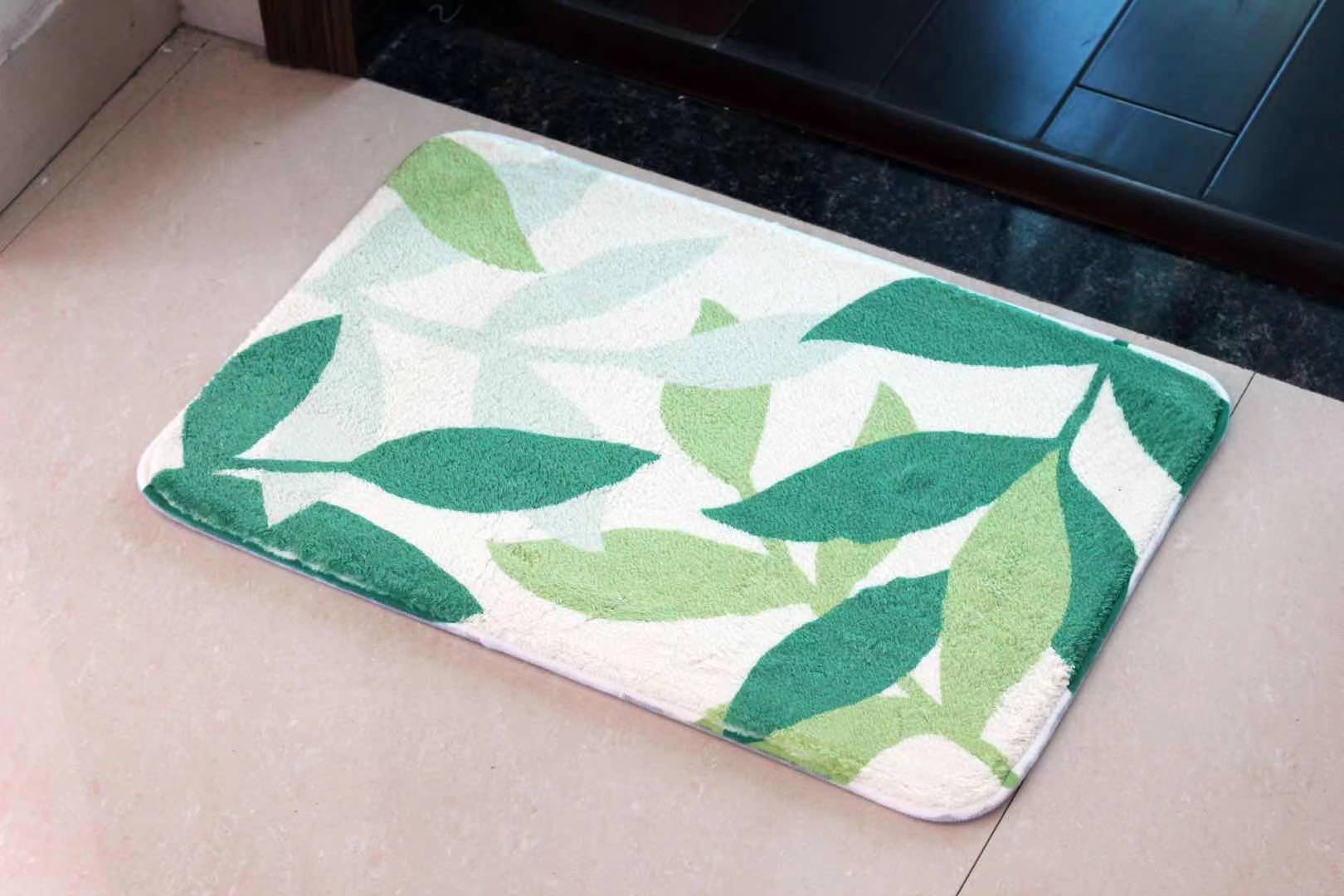 Factory Direct Sales Crystal Velvet Floor Mat HD Printing Door Mat Bedroom Living Room and Kitchen Entrance Non-Slip Mat