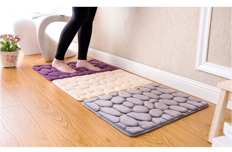 Simple Cobblestone Carpet Bedroom Entrance Floor Mat Door Mat Kitchen Bathroom Doorway Water-Absorbing Non-Slip Mat