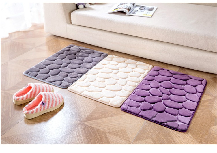 Simple Cobblestone Carpet Bedroom Entrance Floor Mat Door Mat Kitchen Bathroom Doorway Water-Absorbing Non-Slip Mat
