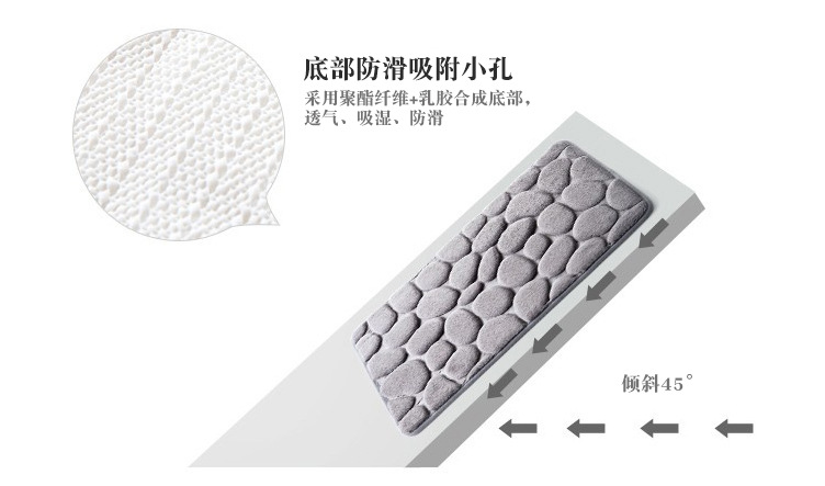 Simple Cobblestone Carpet Bedroom Entrance Floor Mat Door Mat Kitchen Bathroom Doorway Water-Absorbing Non-Slip Mat