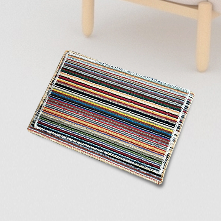 Hot Sale Thickened Colorful Striped Floor Mat Bathroom Door Mat Non-Slip Mat Foot Mats Factory Direct Sales