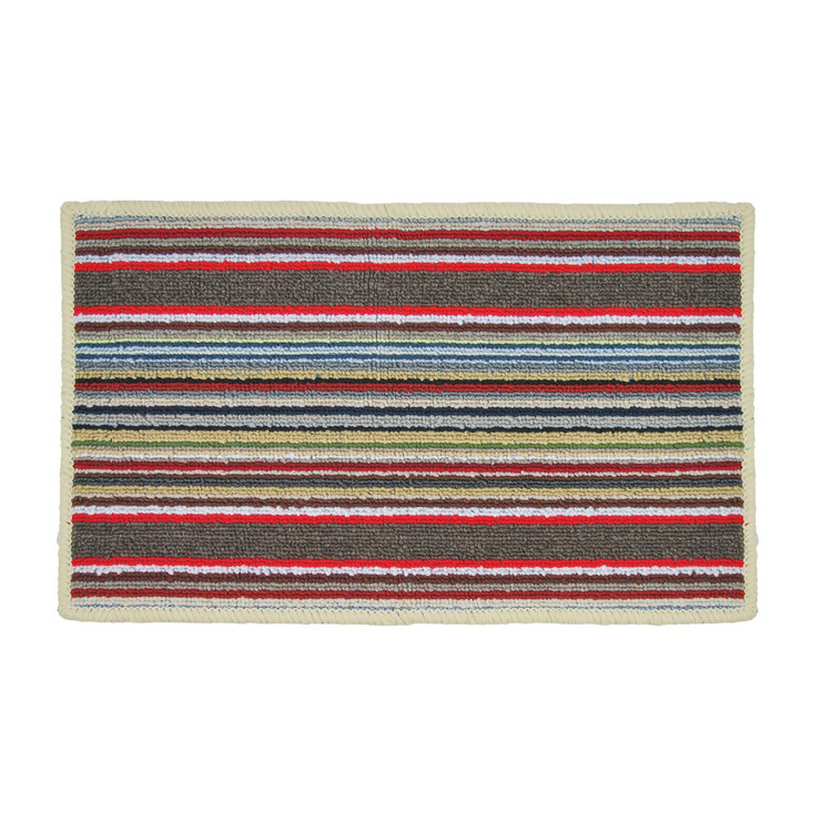 Hot Sale Thickened Colorful Striped Floor Mat Bathroom Door Mat Non-Slip Mat Foot Mats Factory Direct Sales