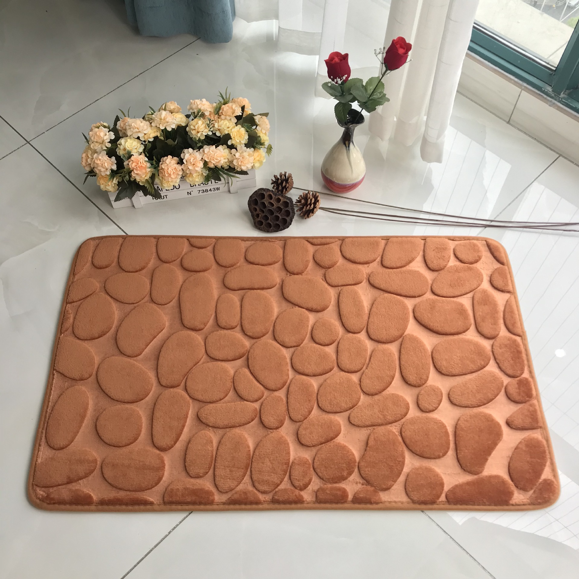 Cobblestone Embossed Carpet Floor Mat Bedroom Foot Mat Doormat Kitchen Bathroom Mat Sponge Water-Absorbing Non-Slip Mat Cobblestone Embossed Carpet Floor Mat Bedroom Foot Mat Doormat Kitchen Bathroom Mat Sponge Water-Absorbing Non-Slip Mat