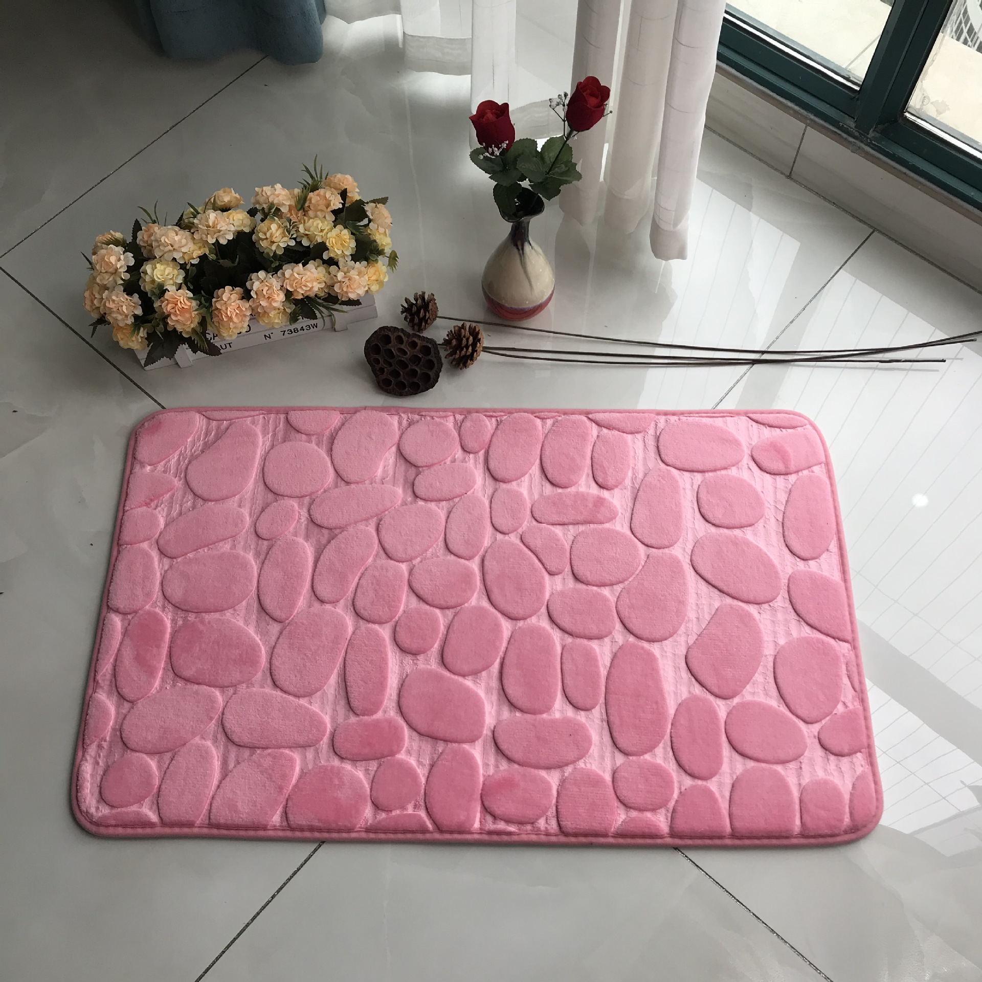 Cobblestone Embossed Carpet Floor Mat Bedroom Foot Mat Doormat Kitchen Bathroom Mat Sponge Water-Absorbing Non-Slip Mat Cobblestone Embossed Carpet Floor Mat Bedroom Foot Mat Doormat Kitchen Bathroom Mat Sponge Water-Absorbing Non-Slip Mat