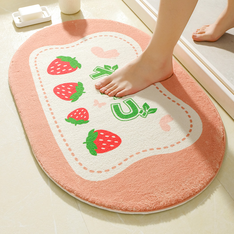 Bathroom Absorbent Floor Mat Toilet Floor Mat Bathroom Door Mat Entrance Bedroom Carpet Kitchen Household Non-Slip Mat