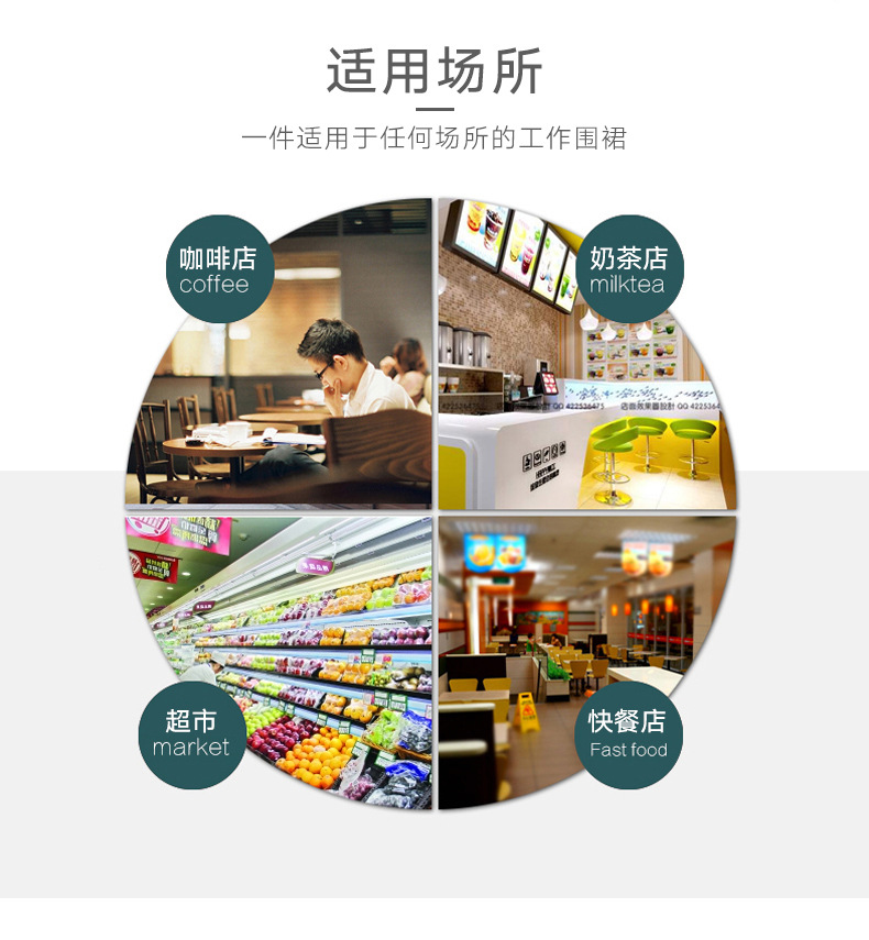 Fanqu New Creative DIY Apron Korean Simple Kitchen Anti-Fouling Apron Restaurant Baking Apron Wholesale