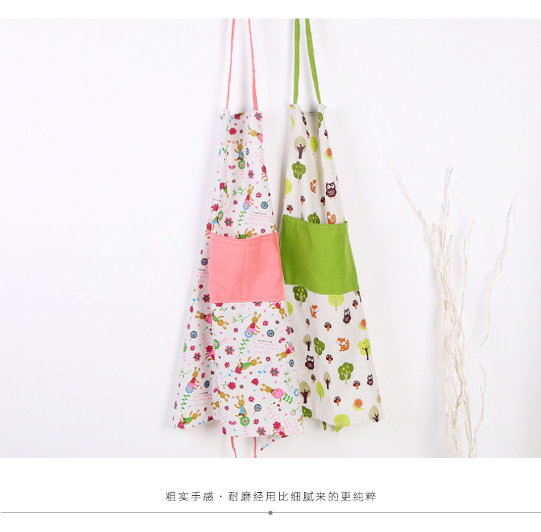 Fanqu New Creative DIY Apron Korean Simple Kitchen Anti-Fouling Apron Restaurant Baking Apron Wholesale
