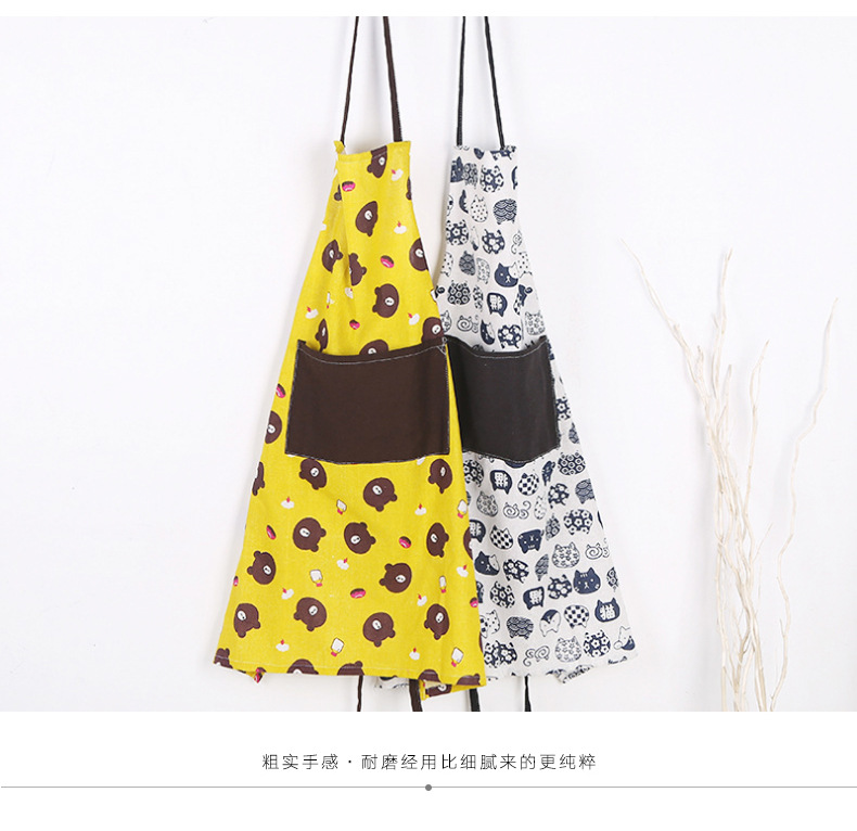 Fanqu New Creative DIY Apron Korean Simple Kitchen Anti-Fouling Apron Restaurant Baking Apron Wholesale