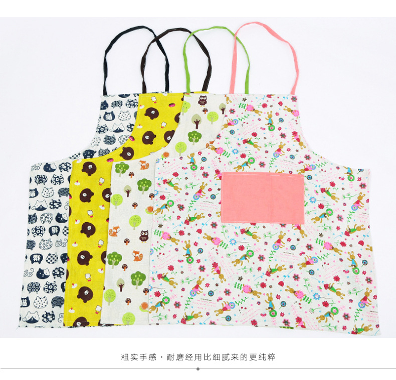 Fanqu New Creative DIY Apron Korean Simple Kitchen Anti-Fouling Apron Restaurant Baking Apron Wholesale