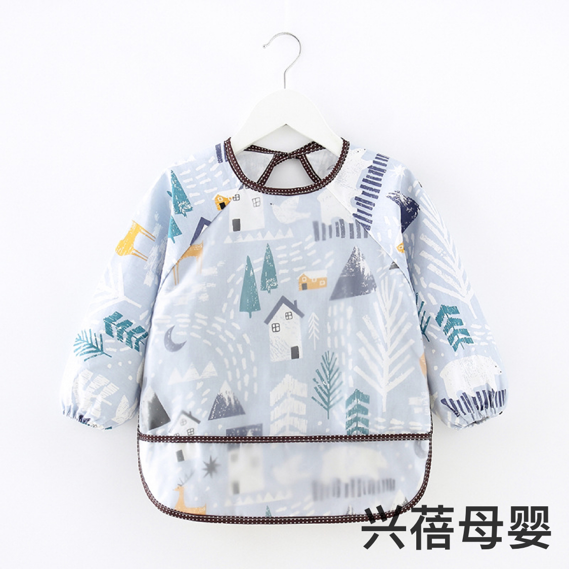 Children&#039;s Gown Waterproof Long Sleeve Bib Baby Eating Clothes Apron Cotton Kids Coverall Baby Bib Protective Clothing