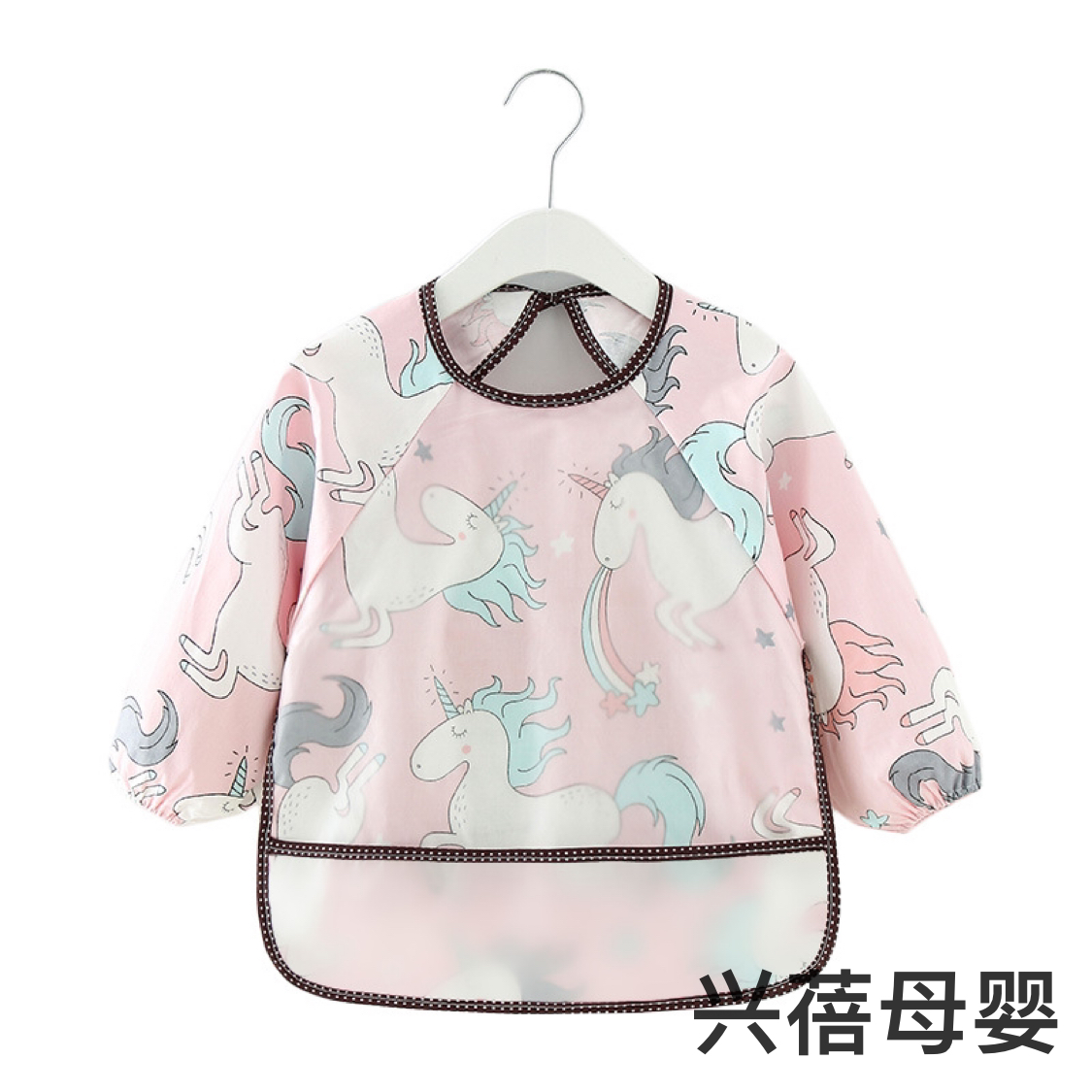 Children&#039;s Gown Waterproof Long Sleeve Bib Baby Eating Clothes Apron Cotton Kids Coverall Baby Bib Protective Clothing