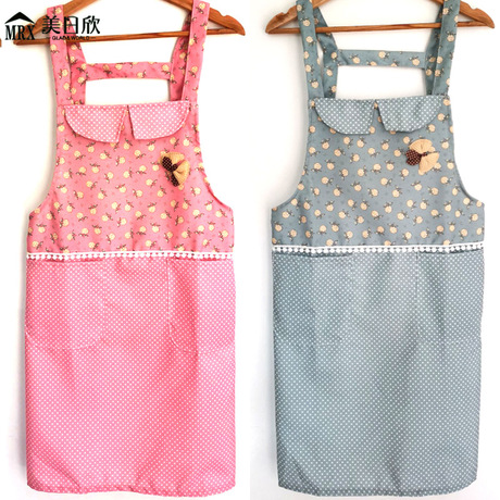 New Apron Korean Strap Apron Antifouling Apron Thickened Sleeveless Apron Female Overclothes Kitchen Antifouling Overalls