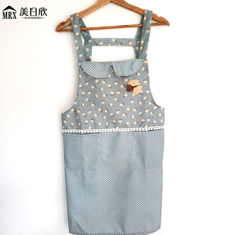 New Apron Korean Strap Apron Antifouling Apron Thickened Sleeveless Apron Female Overclothes Kitchen Antifouling Overalls