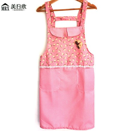 New Apron Korean Strap Apron Antifouling Apron Thickened Sleeveless Apron Female Overclothes Kitchen Antifouling Overalls