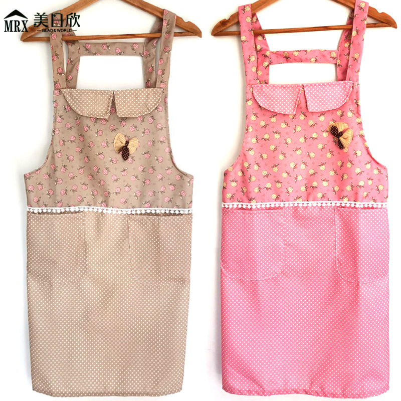 New Apron Korean Strap Apron Antifouling Apron Thickened Sleeveless Apron Female Overclothes Kitchen Antifouling Overalls