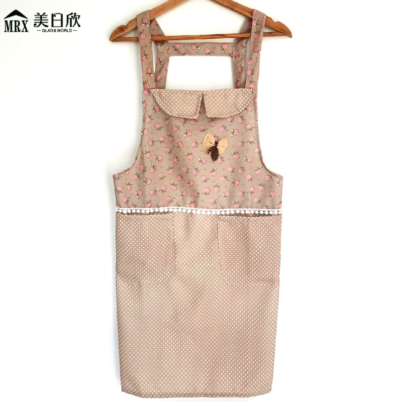 New Apron Korean Strap Apron Antifouling Apron Thickened Sleeveless Apron Female Overclothes Kitchen Antifouling Overalls