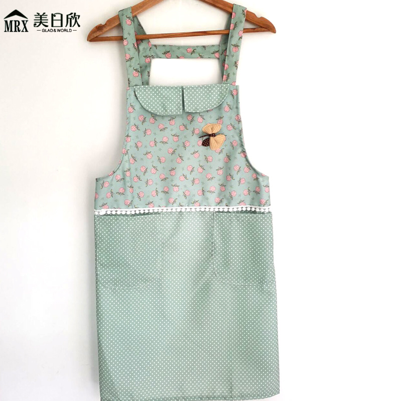 New Apron Korean Strap Apron Antifouling Apron Thickened Sleeveless Apron Female Overclothes Kitchen Antifouling Overalls