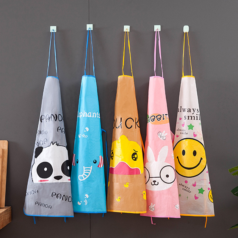 Korean-Style Cartoon Waterproof PVC Apron Kitchen Oil-Proof Antifouling Waterproof Apron Gift Advertising Apron Factory Outlet