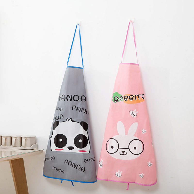 Korean-Style Cartoon Waterproof PVC Apron Kitchen Oil-Proof Antifouling Waterproof Apron Gift Advertising Apron Factory Outlet