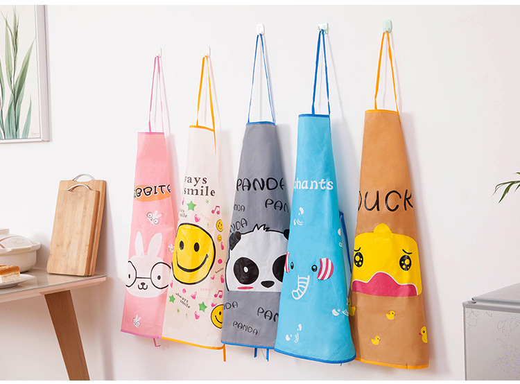 Korean-Style Cartoon Waterproof PVC Apron Kitchen Oil-Proof Antifouling Waterproof Apron Gift Advertising Apron Factory Outlet