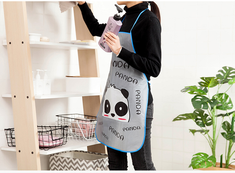 Korean-Style Cartoon Waterproof PVC Apron Kitchen Oil-Proof Antifouling Waterproof Apron Gift Advertising Apron Factory Outlet
