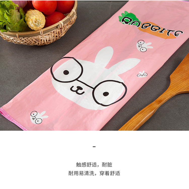 Korean-Style Cartoon Waterproof PVC Apron Kitchen Oil-Proof Antifouling Waterproof Apron Gift Advertising Apron Factory Outlet